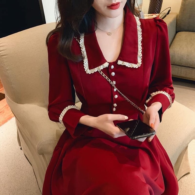 Váy sang chảnh cổ điển khoá dọc cho con bú