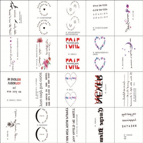 【SIYA Magic Tattoo】Bộ 20 miếng hình xăm dán tạm thời 6cm x 10cm chống thấm nước kéo dài 2~5 ngày