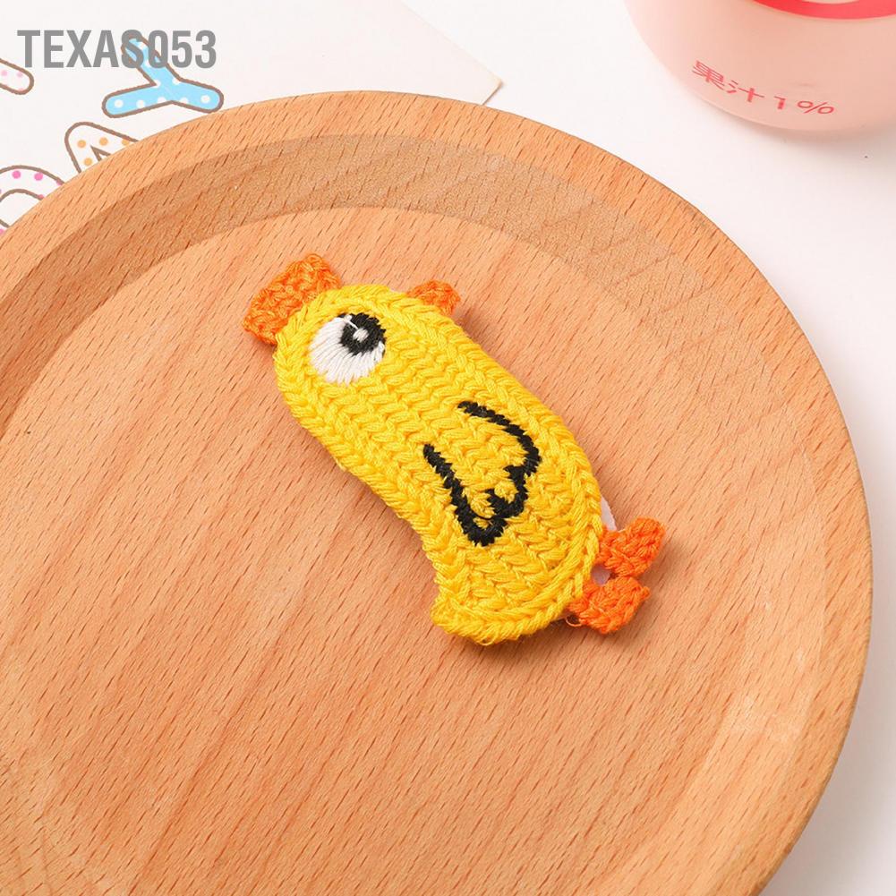 Texas053 Knitting Hair Clip Cute Barrette Anti Drop Portable Bright Color for Christmas New Year Gifts