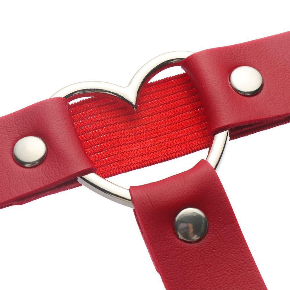 Đai Da Pu Đeo Chân Hình Trái Tim Phong Cách Gothic Ket1