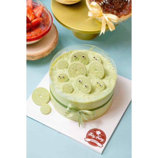 Bánh oreo trà xanh trang trí bánh sinh nhật dùng trực tiếp