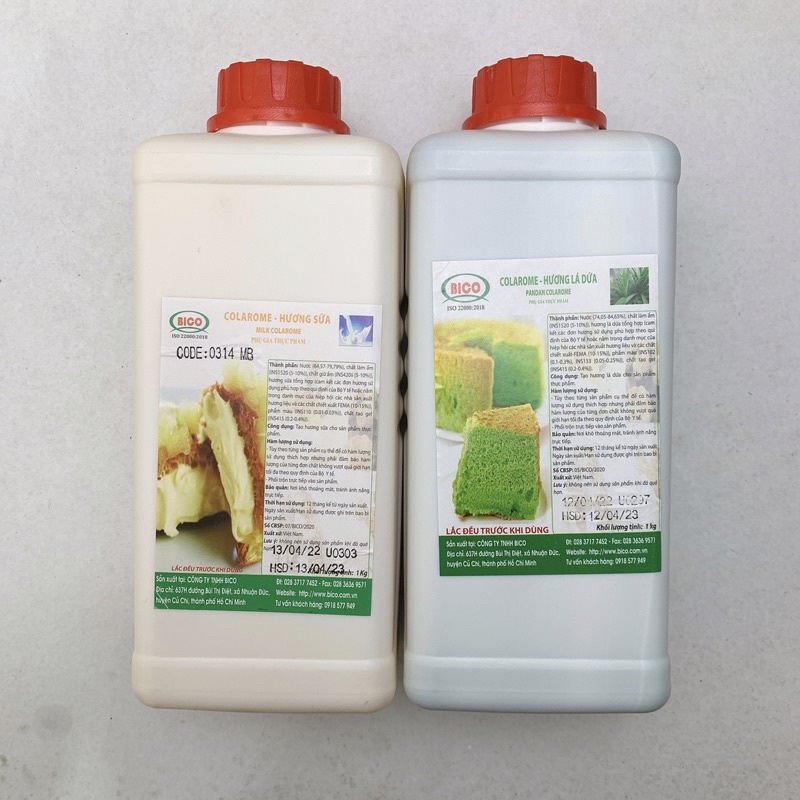 Hương sữa, socola, lá dứa Bico 1kg