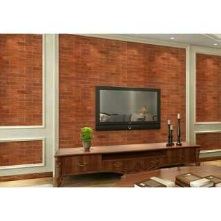 12m giấy dán tường màu đỏ đất