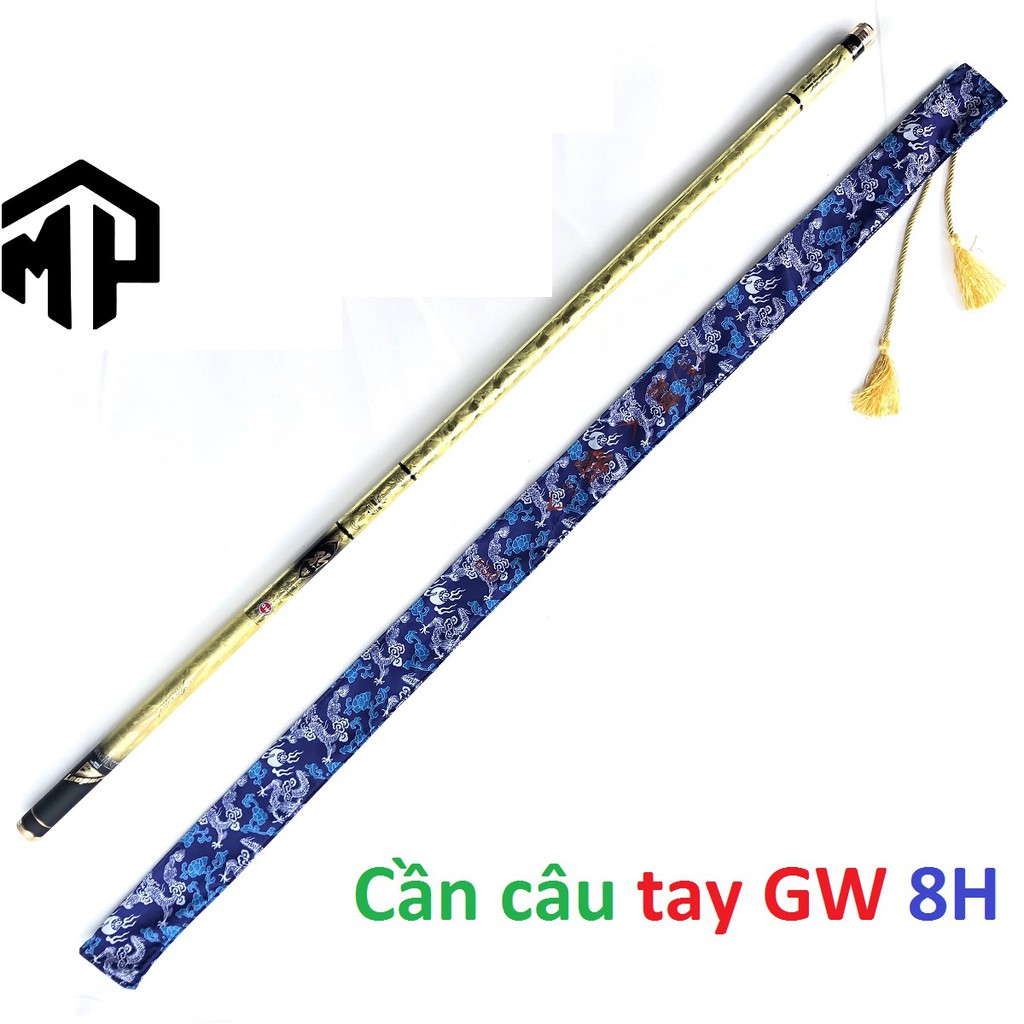 siêu bền Cần câu tay GW 8H Shachenbao vàng sang trọng , Hàng chính hãng tải cá cao