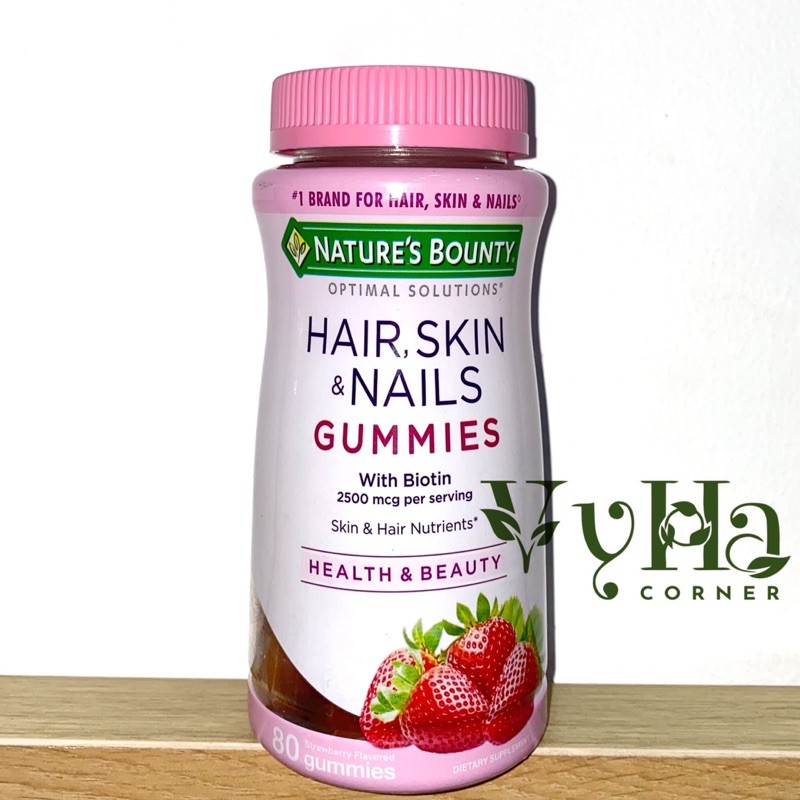 (Bill US) Kẹo Dẻo Nature’s Bounty Hair, Skin &amp; Nails Collagen Gummies – With Biotin and Colagen