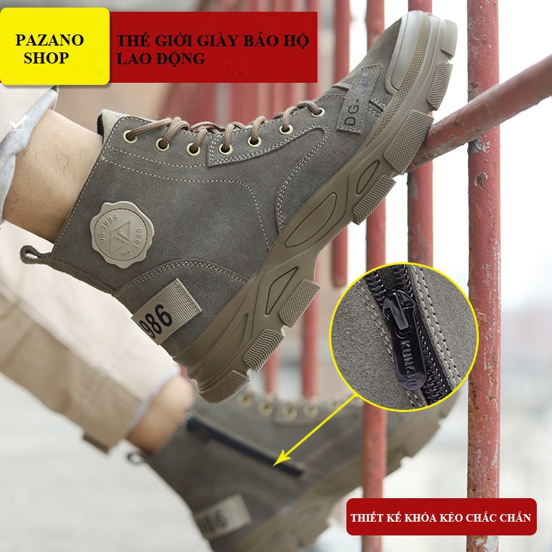 Giày Bảo Hộ Lao Động Jacky 586 Da Lộn Mũi Thép, Đế Chống Đinh, Đế Đúc Nguyên Khối Cao Cấp [Có Video Thực Tế] | BigBuy360 - bigbuy360.vn