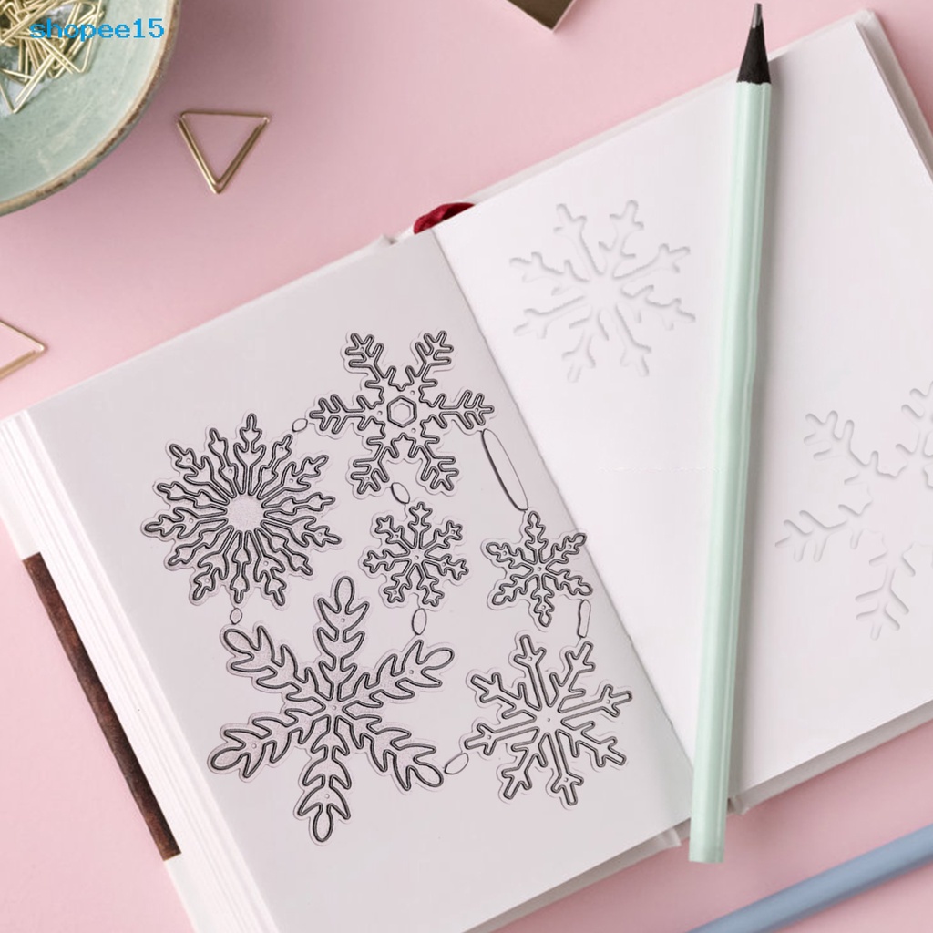 Khuôn cắt giấy hình bông tuyết thủ công có thể tái sử dụng trang trí thủ công