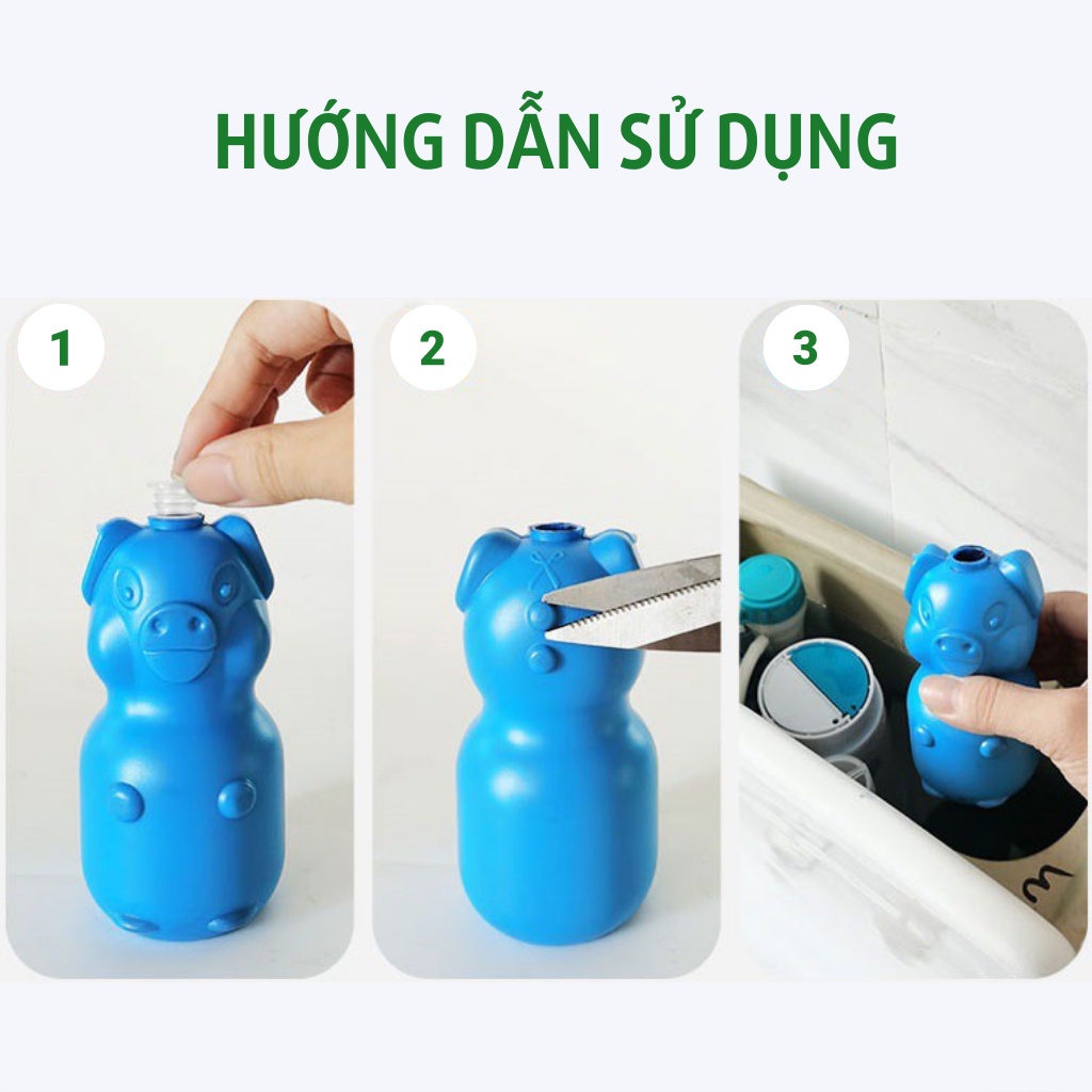 Lọ Tẩy Vệ Sinh Bồn Cầu Con Heo Khử Mùi Hôi, Diệt Vi Khuẩn Siêu Hiệu Quả - Chai Tẩy Làm Sạch Toilet