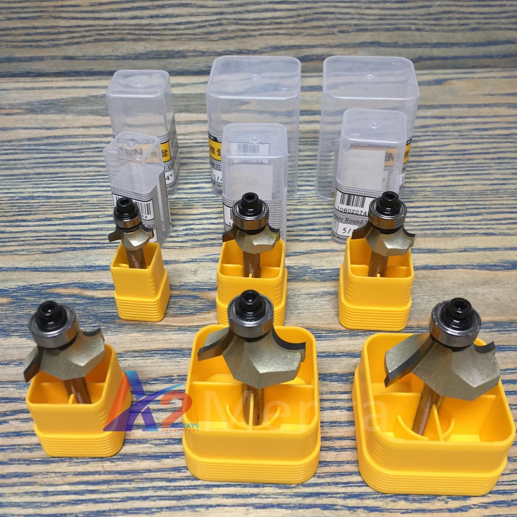 Mũi phay gỗ vát cạnh tròn lồi cốt 1/4"  ARDEN - Made in TAIWAN - Giá 1 mũi