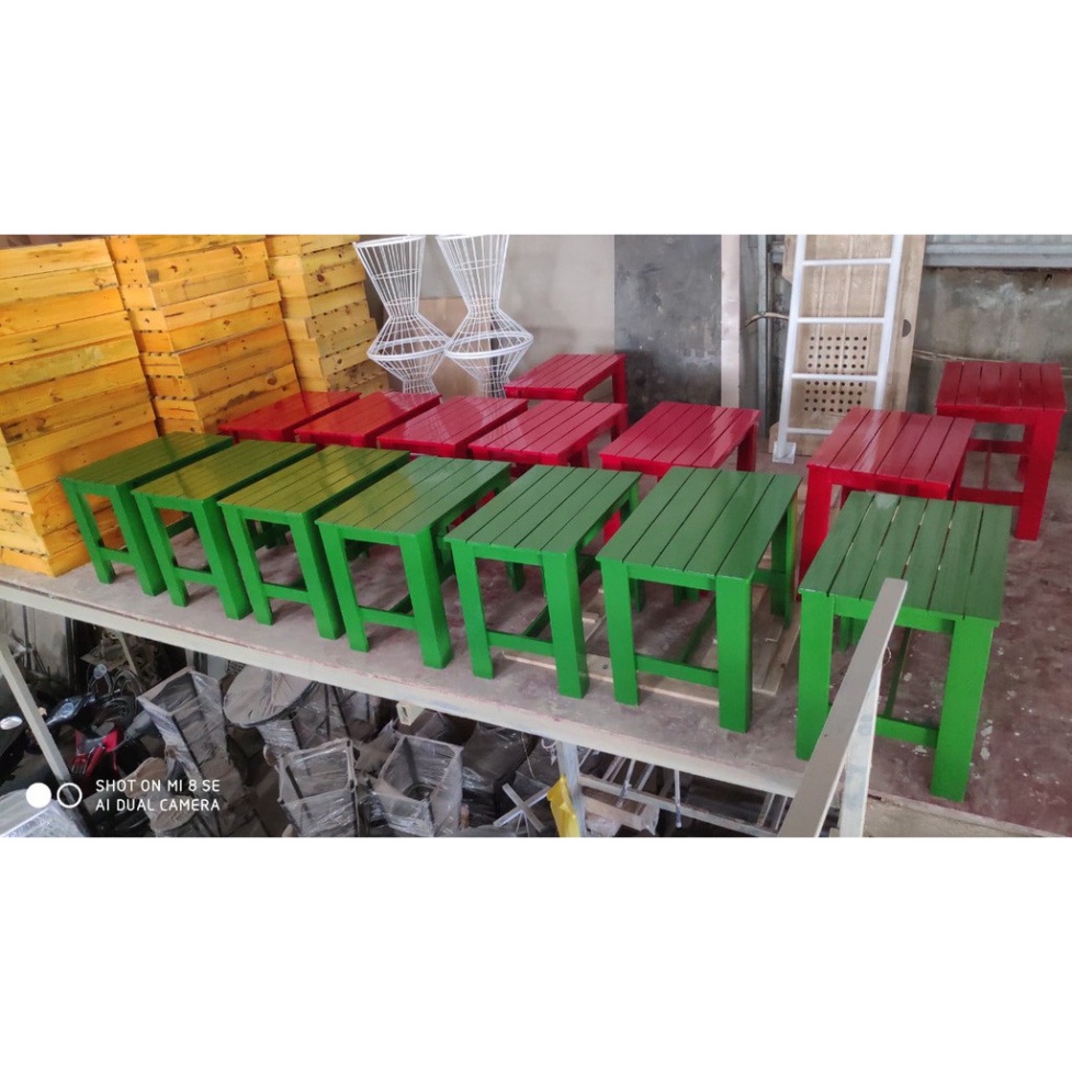 Bàn ghế hồng kong quán HPCF 07, bàn ghế gỗ quán vỉa hè quán cóc