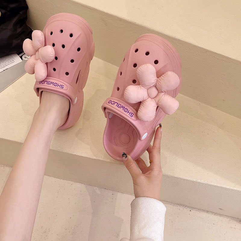 Xăng đan đi biển RENBEN đính hoa dễ thương thời trang 2022 cho bạn gái