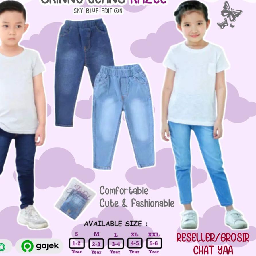 Shopee (Ramadan) 2 Quần Jean Bó JOBEL Phiên Bản Màu Xanh Da Trời Phiên Bản 0-5 Năm / KAZEL!!