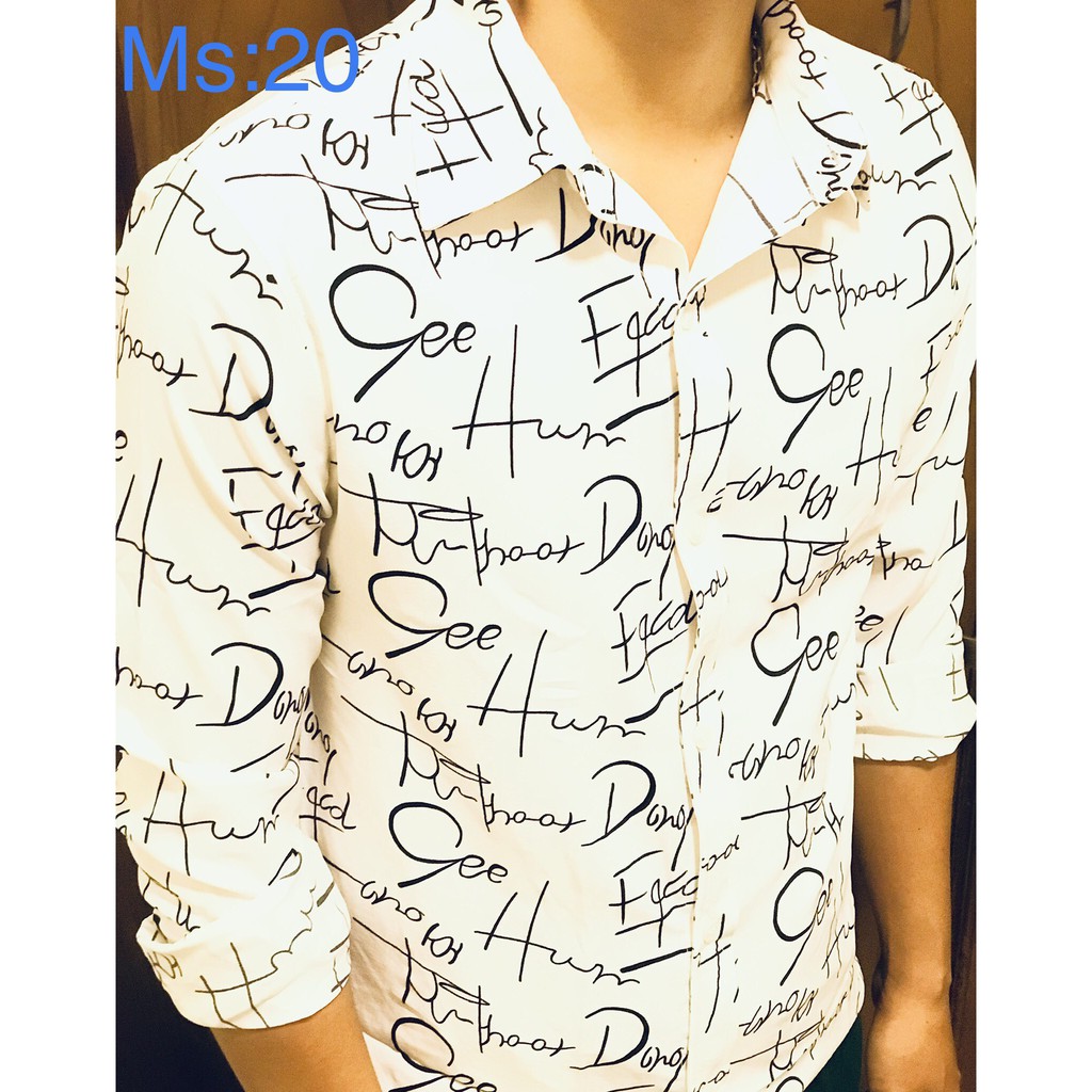ÁO SƠ MI_ÁO KIỂU[HOẠ TIẾT CHỮ KÍ]_(FREE SHIP) Áo sơ mi nam Vải Lụa hàn chống nhăn (CAM KẾT ẢNH THẬT) | BigBuy360 - bigbuy360.vn