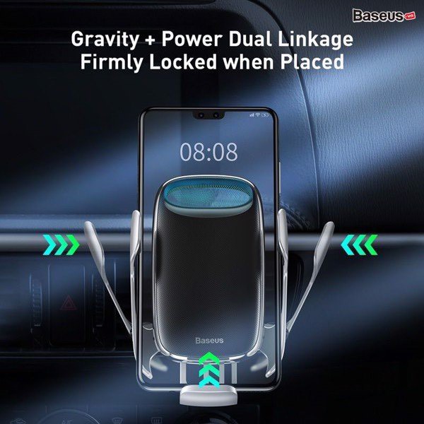 Bộ đế giữ điện thoại tích hợp sạc nhanh không dây dùng cho xe hơi Baseus Milky Way Electric Bracket Wireless Charger 15W