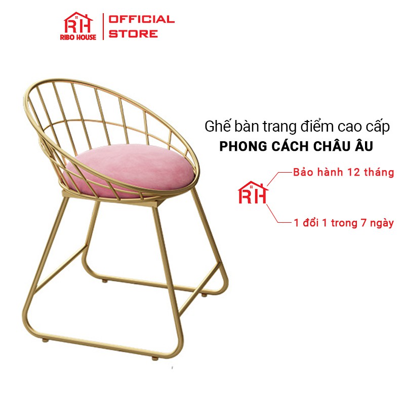 Ghế bàn trang điểm cao cấp RIBO HOUSE khung kim loại sơn tĩnh điện, trang trí phòng ngủ - phòng khách - ban công RIBO55 | BigBuy360 - bigbuy360.vn