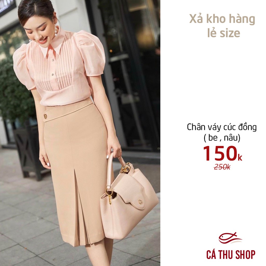 Chân váy cúc đồng còn BE