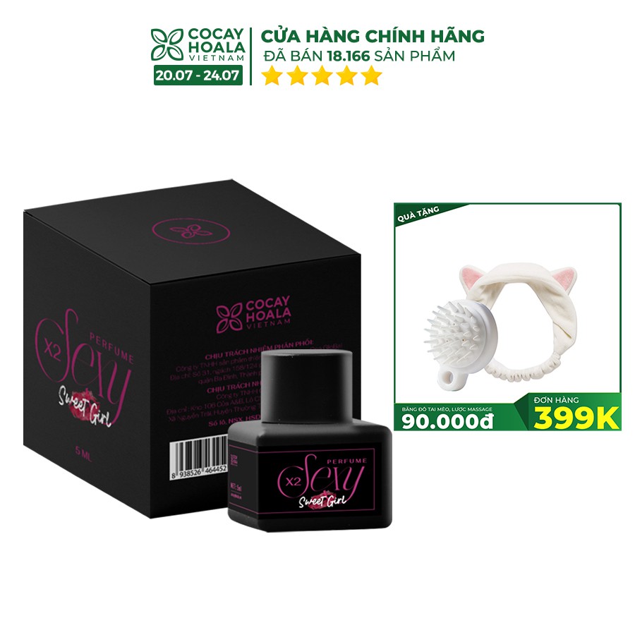 Nước hoa vùng kín X2 Sexy Cocayhoala 5ml khử mùi hôi, làm thơm ,hồng và se khít vùng kín- hương hổ phách, xạ hương