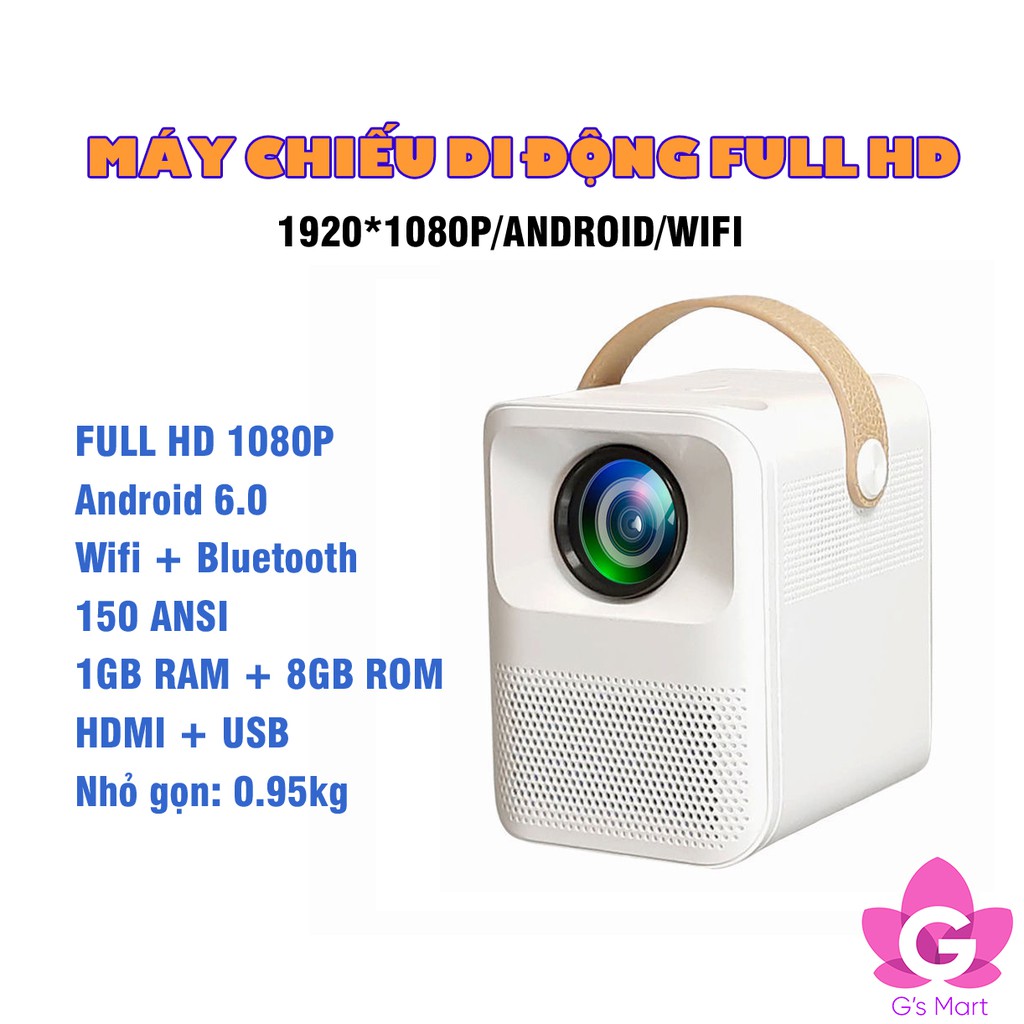 Máy chiếu di động Full HD 1080P Android Wifi Salange X6 - Máy chiếu mini rạp chiếu phim tại gia sắc nét dành cho bạn