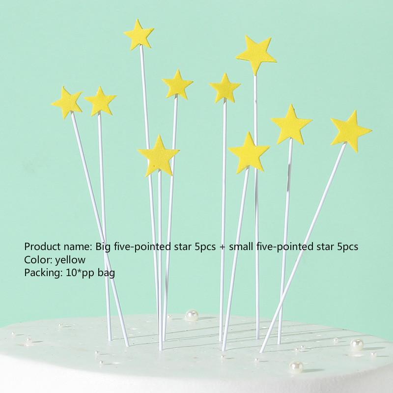 Phụ kiện trang trí bánh kem hình ngôi sao năm cánh bằng acrylic