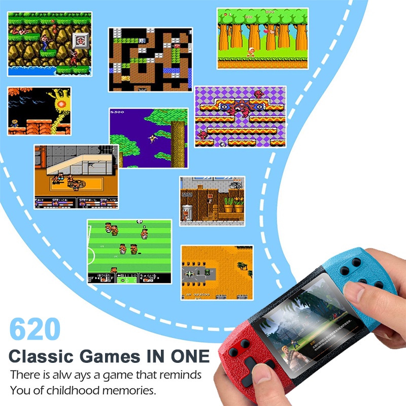 Máy chơi game cầm tay F1 với 620 trò cho 2 người chơi thời gian chờ lên đến 6 tiếng