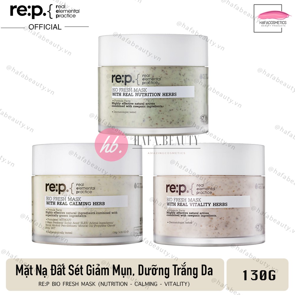 Mặt Nạ Đất Sét Giảm Mụn, Dưỡng Trắng Và Phục Hồi Da RE:P Bio Fresh Mask 130g _ RE:P Chính Hãng