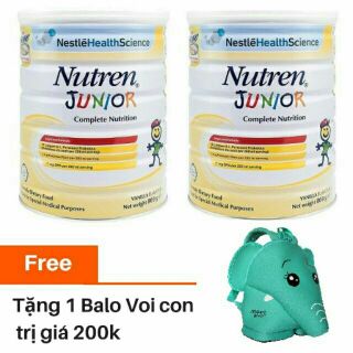 Bộ 2 lon sữa Nutren Junior 800g tặng kèm quà