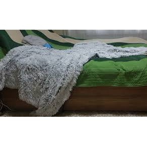 Chăn sofa | JYSK Lotus | giả lông polyester xám | 135x195cm