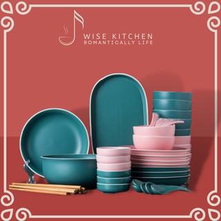 (Set 10 người) Bộ chén đĩa trơn nhiều màu pastel tối giản khá xinh xắn, nhẹ nhàng (hàng order)
