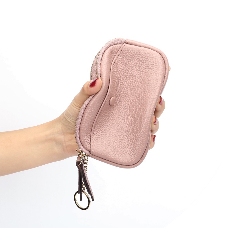 Ví Da Mini Đựng Tiền Xu Có Khóa Kéo Đơn Giản Thời Trang