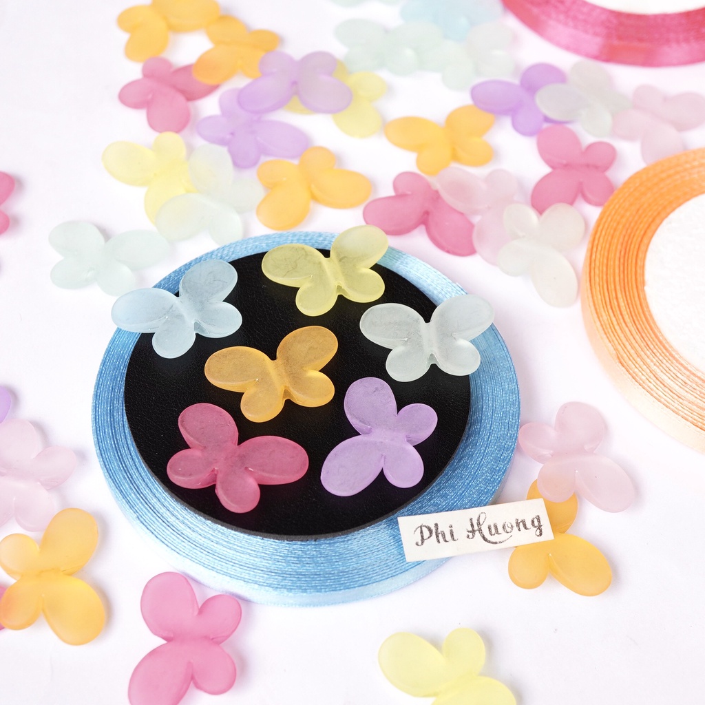 Gói 10g - 20g hạt cườm nhựa nhiều hình xỏ vòng tay dây chyền DIY