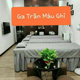 Bộ chăn ga gối cho giường spa.