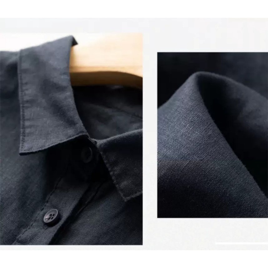 Đầm linen suông công sở cổ sơ mi thiết kế trẻ trung, Đầm suông tay lỡ kèm đai rời thời trang hè thu Da161