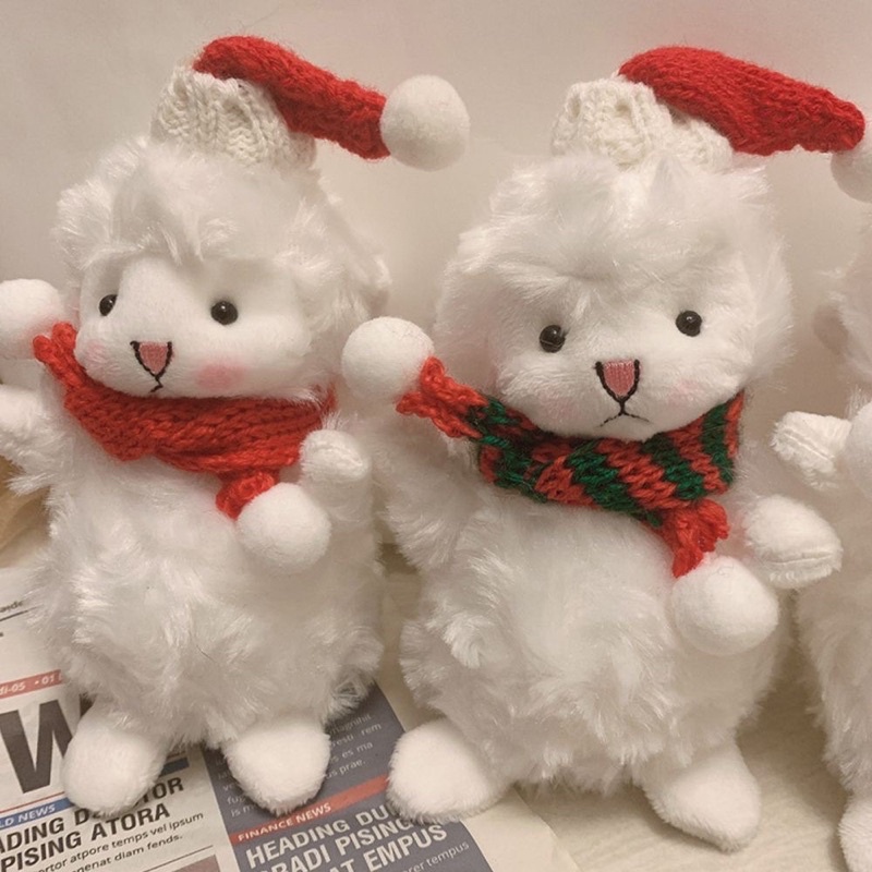 Móc khóa hình chú cừu nhồi bông dễ thương phong cách Hàn Quốc