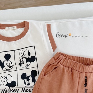 Bộ cotton mickey mouse bé trai Beemo