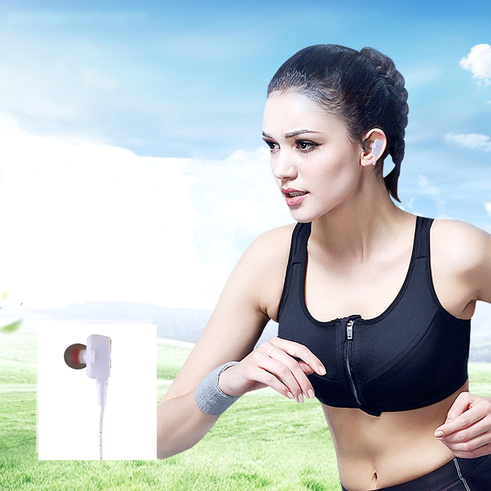 【SUN】In-Ear Double-Motion Sports Headphones Metal Subwoofer Wire Headset Headphones