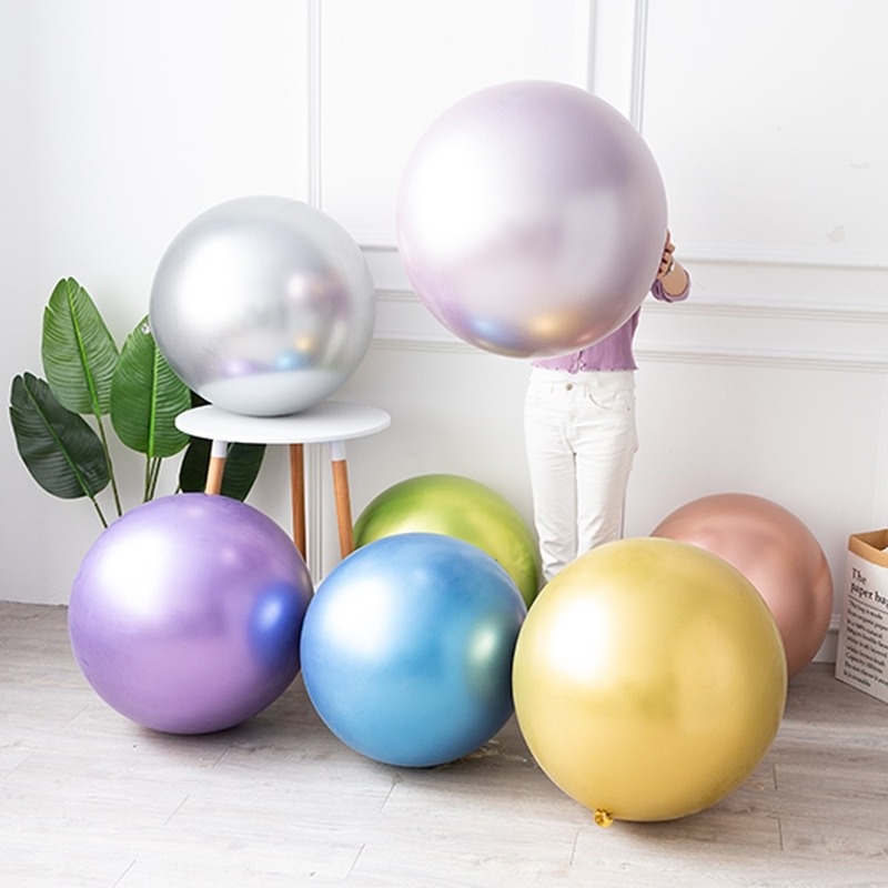 1 Bong Bóng 18 Inch Cỡ Lớn Bằng Latex Ánh Kim Dùng Trang Trí Tiệc Sinh Nhật