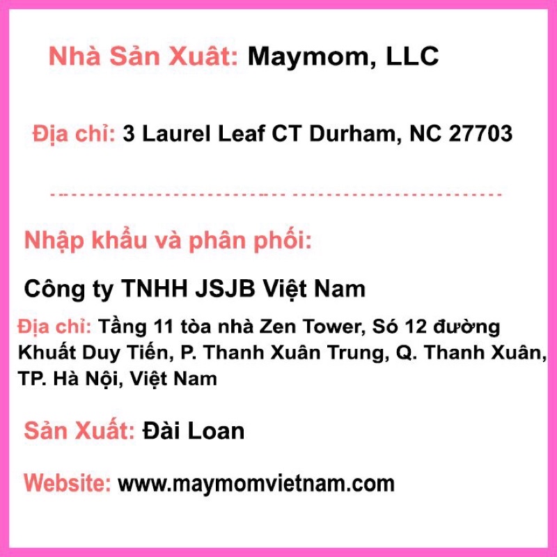 Bộ phụ kiện máy hút sữa Pump thương hiệu Maymom