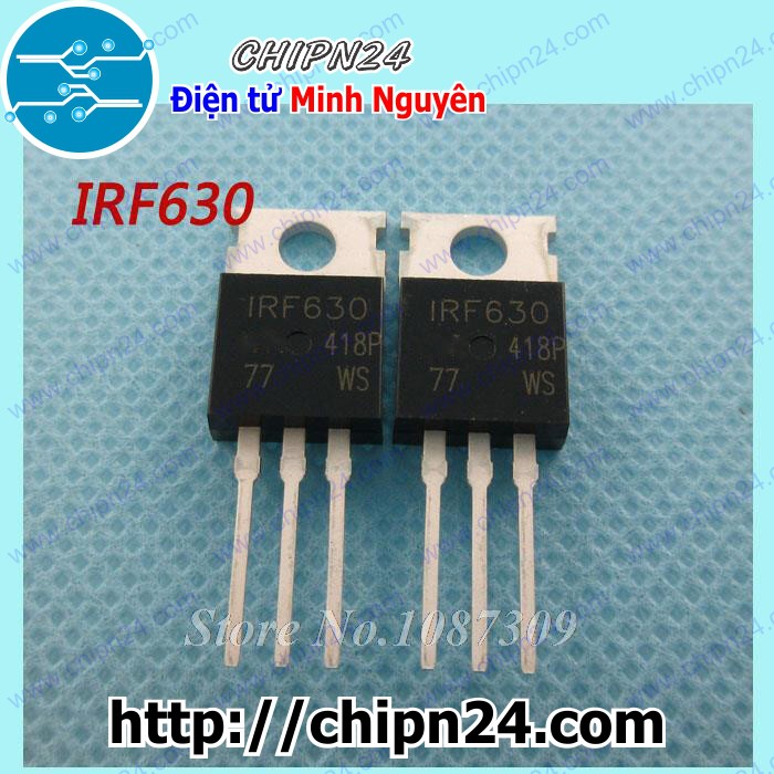 [2 CON] Mosfet IRF630 TO-220 9A 220V Kênh N (F630 630)