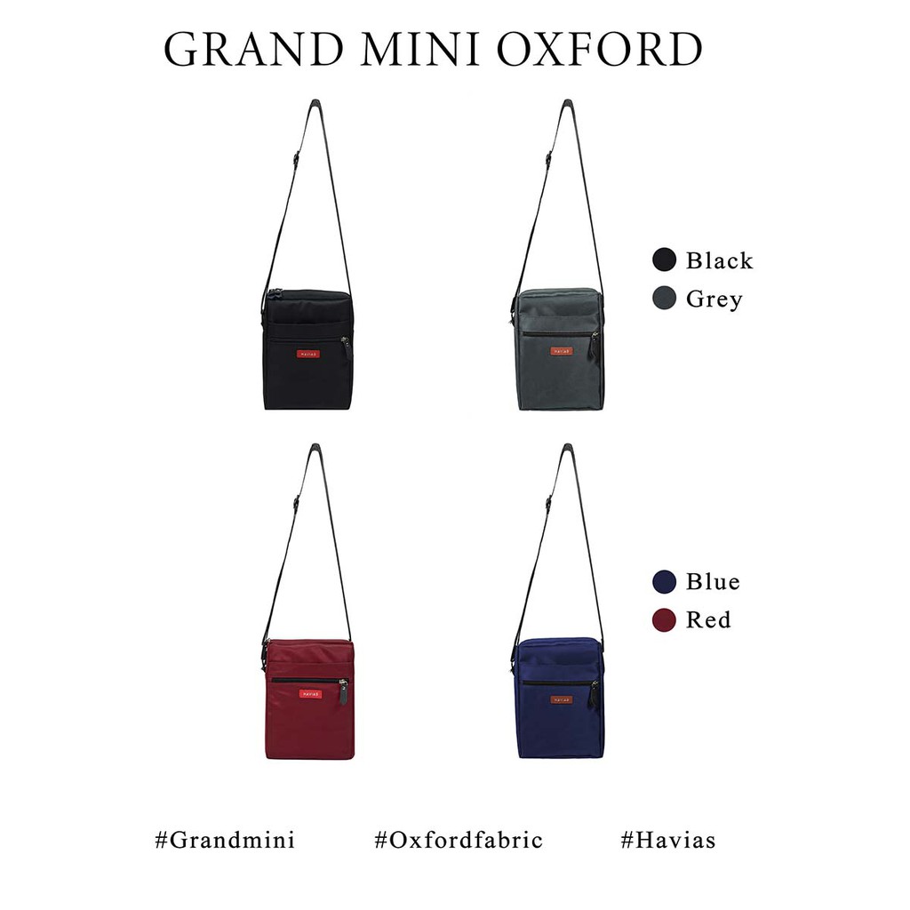 [Mã WABRBAGS giảm 20K đơn 99K] Túi Grand Mini Oxford HAVIAS_Túi Đeo Chéo Xám