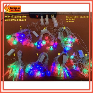 Đèn nháy led trang trí đủ các mẫu ( bông tuyết, hoa hồng, ngôi sao, hoa lộc vừng, trái tim , bọt nước , hoa đào)