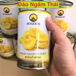 Đào ngâm Thái Lan BODDOB Lon 425g Giòn Ngon Đậm vị Đào