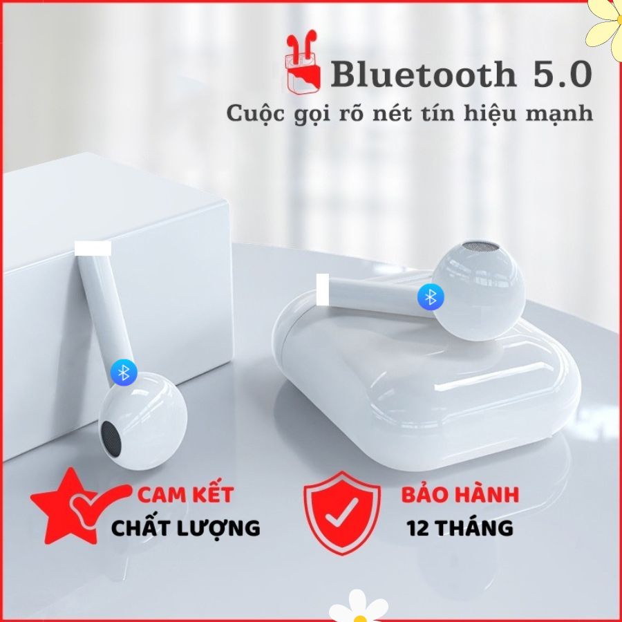 Tai Nghe Bluetooth J12 TWS 5.0 Có Micro Không Dây Nghe Gọi Cảm Ứng Chạm Âm Thanh Sống Động - J12_Trang-tramxuantjaw7526