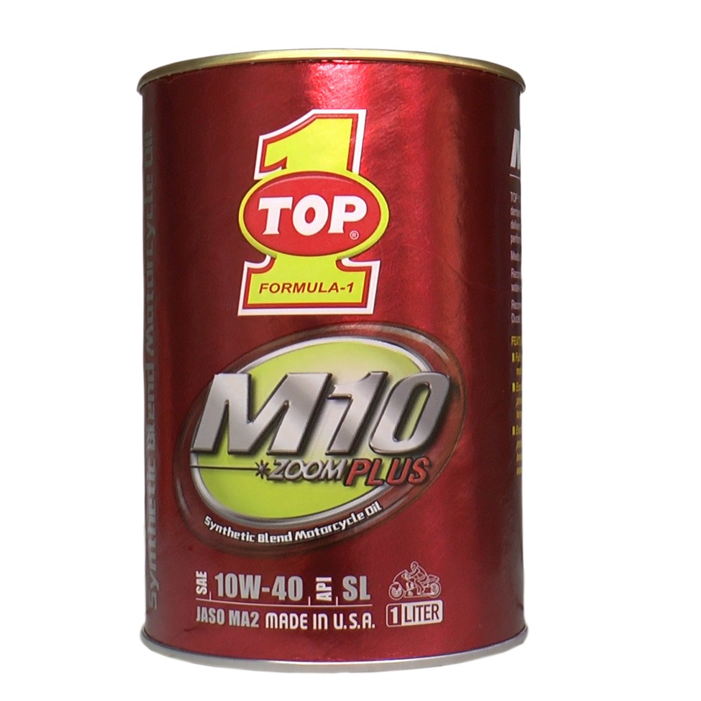 Nhớt xe máy Top 1 Mỹ cao cấp M10 Plus 10W40 MA2 1 lít 19338