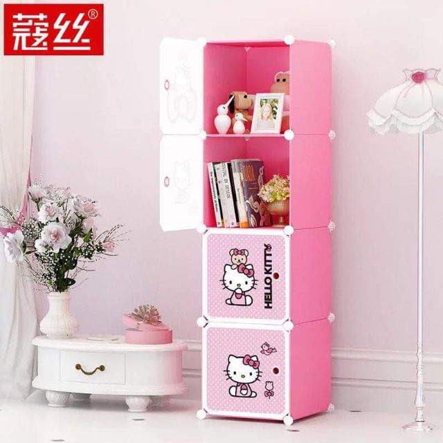 Tủ để đồ 4ô kitty dễ thương