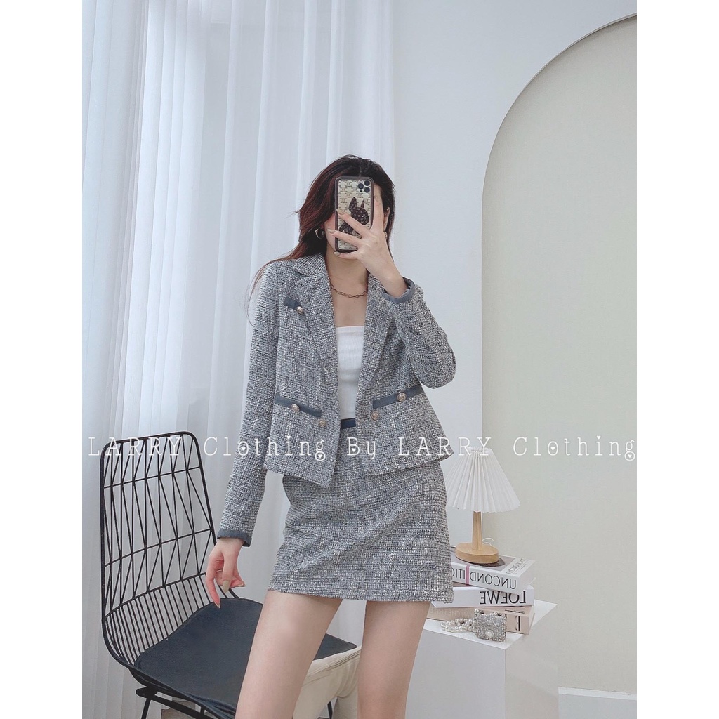 Set Áo Khoác Dạ Chân Váy Ngắn S297 Gam Màu Hottrend