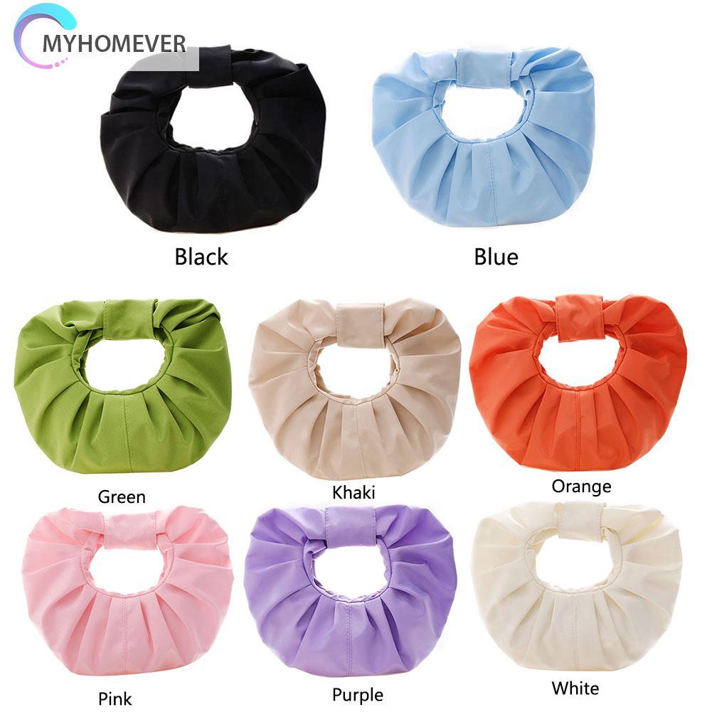 Túi Xách Da Pu Hình Tròn Xếp Ly Nhỏ Xinh Thời Trang Cho Bạn Gái