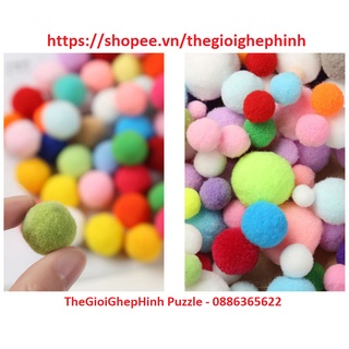 300 Hạt Pompom Nhiều Kích Thước,Màu Sắc