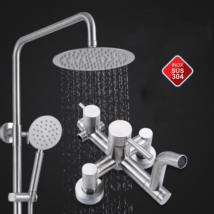 Sen Cây Tắm Nóng Lạnh cao cấp STN-102 INOX 304 tròn cân đối | BigBuy360 - bigbuy360.vn