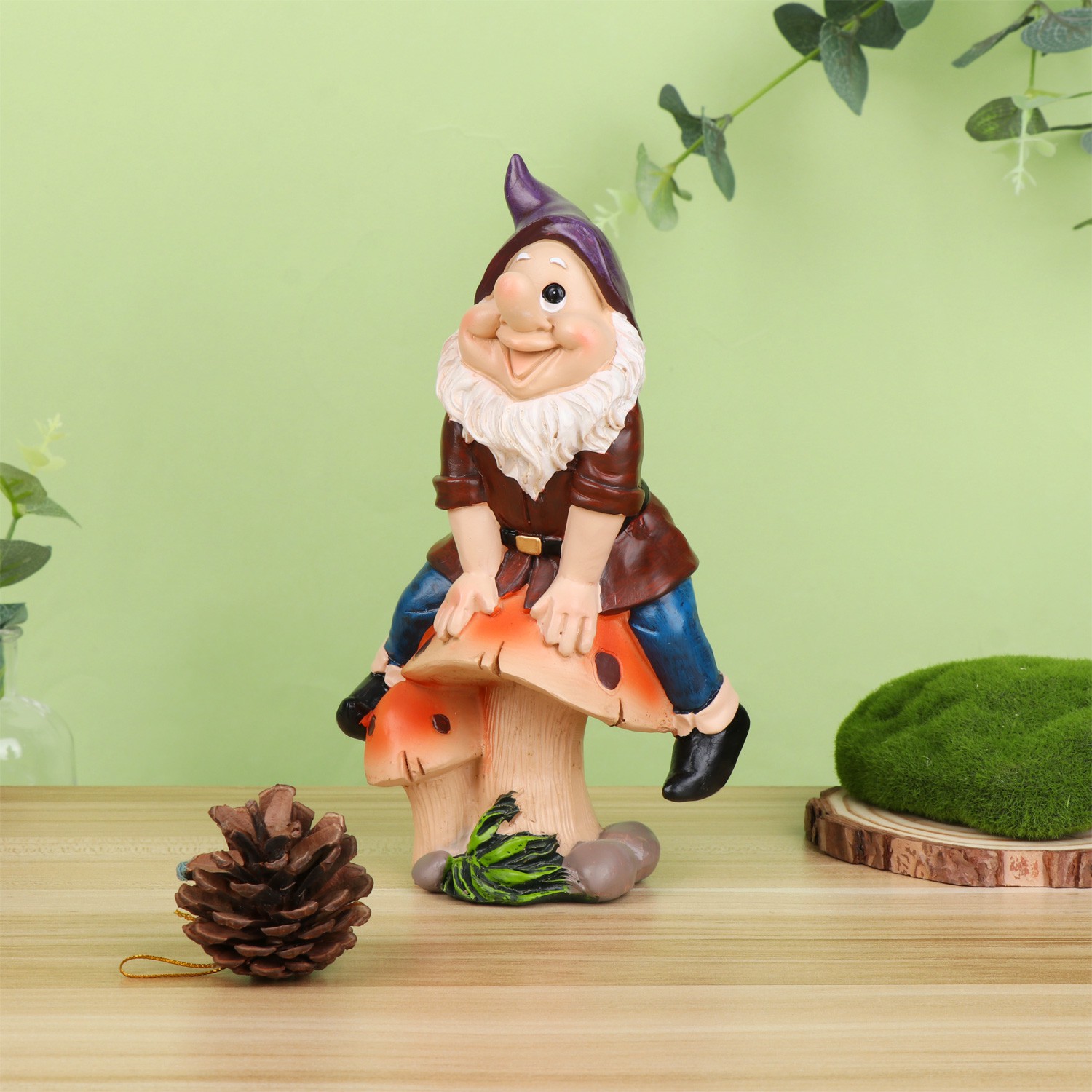 ☆YOLA☆ Cartoon Gnome Statue Outdoor Courtyard Sculpture Dwarf Ornament Garden Resin Funny Decoration Lawn Figurine