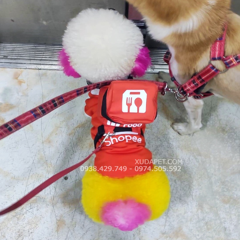 ÁO COSPLAY SHIPPER KÈM TÚI SHOPEE SIÊU CUTE CHO CHÓ MÈO